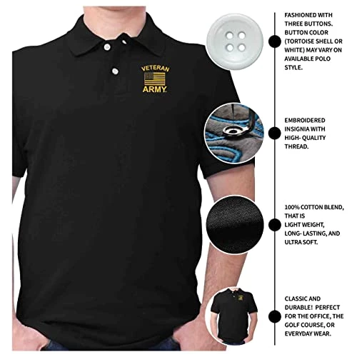 Officially Licensed US Army Collared Veteran Flag Polo Shirt | US Military Infantry Armor Licensed Shirt For Men And Women 6 Officially Licensed US Army Collared Veteran Flag Polo Shirt | US Military Infantry Armor Licensed Shirt For Men And Women - Image 6