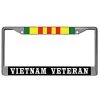 Vietnam Veteran Metal License Plate Frame With Service Ribbon (Chrome, 6x12 Inches)