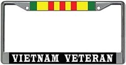 Vietnam Veteran Metal License Plate Frame With Service Ribbon (Chrome, 6x12 Inches) -Bruce Store 41QhQZ7bDQL. AC 1