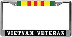 Vietnam Veteran Metal License Plate Frame With Service Ribbon (Black, 6x12 Inches) -Bruce Store 41QhQZ7bDQL. AC 2