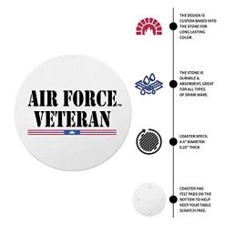 Air Force Veteran Sandstone Coaster Licensed Military Apparel Patriotic Products Gifts For Veterans Families And Retired VetFriends.com -Bruce Store 41R153mW7JL