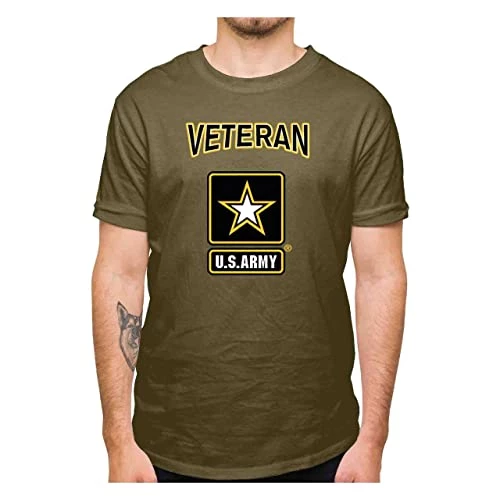 US Army Veteran Olive Drab T-Shirt W/Black & Yellow Star Logo 1 US Army Veteran Olive Drab T-Shirt W/Black & Yellow Star Logo