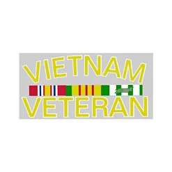 Vietnam Veteran 3 Ribbon Decal/Bumper Sticker - National Service, Vietnam War Service, Vietnam Campaign Medals