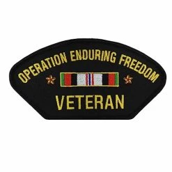 Operation Enduring Freedom Veteran Patch With Campaign Ribbon Licensed Military Apparel Patriotic Products Gifts For Veterans Families And Retired VetFriends.com