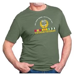 VetFriends.com Vietnam Veteran T Shirt All Gave Some 58,479 Gave All With Three Soldiers Statue & Service Ribbon