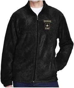 VetFriends.com US Army Veteran Fleece Jacket Star Logo Black Full Zip -Bruce Store 41aQynf1S2L. AC 1