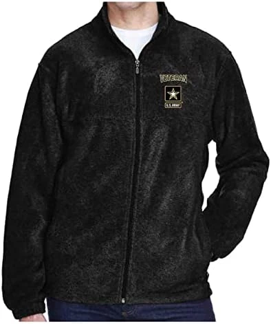 VetFriends.com US Army Veteran Fleece Jacket Star Logo Black Full Zip 6 VetFriends.com US Army Veteran Fleece Jacket Star Logo Black Full Zip - Image 6