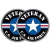 US Air Force Veteran Roundel And Star Circle Bumper Sticker - Officially Licensed Quantity Of (2)