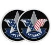 US Veteran Stars And Stripes American Flag Circle Decal/Bumper Sticker Quantity Of (2)