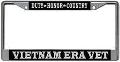 Vietnam Era Veteran Duty-Honor-Country Metal License Plate Frame (Chrome) -Bruce Store 41eXlx5tm9L. AC