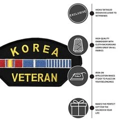 Korea Veteran Patch With Ribbons Graphic Licensed Military Apparel Patriotic Products Gifts For Veterans Families And Retired VetFriends.com -Bruce Store 41eZSnvTNOL