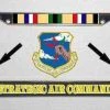 Air Force S. A. C With Desert Storm Ribbon Metal License Plate Frame Licensed Military Apparel Patriotic Products Gifts For Veterans Families And Retired VetFriends.com