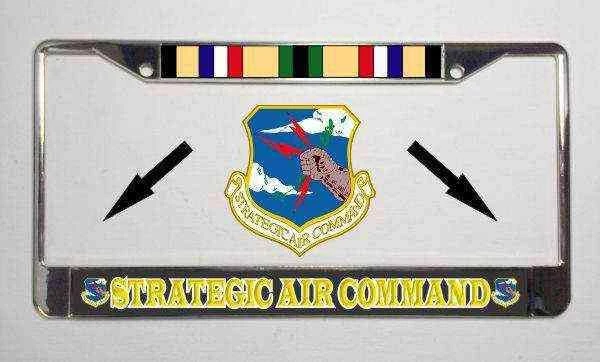Air Force S. A. C With Desert Storm Ribbon Metal License Plate Frame Licensed Military Apparel Patriotic Products Gifts For Veterans Families And Retired VetFriends.com 1 Air Force S. A. C With Desert Storm Ribbon Metal License Plate Frame Licensed Military Apparel Patriotic Products Gifts For Veterans Families And Retired VetFriends.com