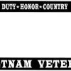 Vietnam Veteran Duty-Honor-Country Metal License Plate Frame (Black)