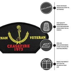 Vietnam Veteran: Ceasefire 1973 Patch Licensed Military Apparel Patriotic Products Gifts For Veterans Families And Retired VetFriends.com -Bruce Store 41iSe4yZbcL