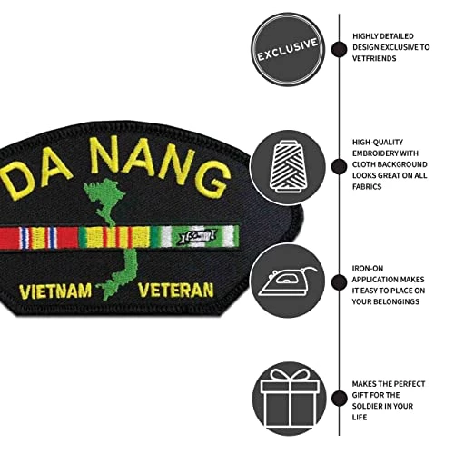 Vietnam Veteran W/Ribbon: Da Nang Station Patch Licensed Military Apparel Patriotic Products Gifts For Veterans Families And Retired VetFriends.com 6 Vietnam Veteran W/Ribbon: Da Nang Station Patch Licensed Military Apparel Patriotic Products Gifts For Veterans Families And Retired VetFriends.com - Image 6