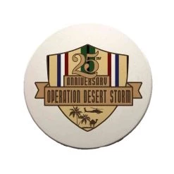 Desert Storm 25th Anniversary Sandstone Coaster Licensed Military Apparel Patriotic Products Gifts For Veterans Families And Retired VetFriends.com