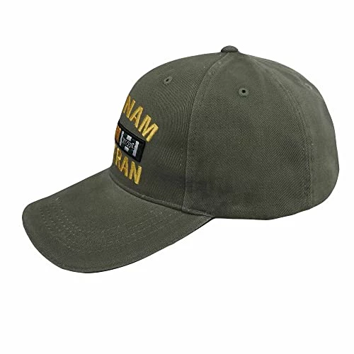 Vietnam Veteran Hat With Embroidered Ribbons Olive Drab 2 Vietnam Veteran Hat With Embroidered Ribbons Olive Drab - Image 2