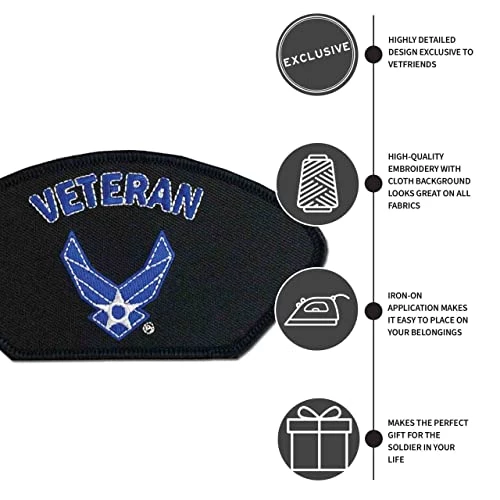 US Air Force Logo Veteran Patch Licensed Military Apparel Patriotic Products Gifts For Veterans Families And Retired VetFriends.com 6 US Air Force Logo Veteran Patch Licensed Military Apparel Patriotic Products Gifts For Veterans Families And Retired VetFriends.com - Image 6