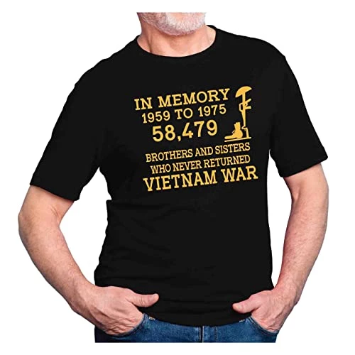 Vietnam Veteran In Memory 1959-1975 58,479 Brothers And Sisters Who Never Returned Vietnam War Short Sleeve T-Shirt 2 Vietnam Veteran In Memory 1959-1975 58,479 Brothers And Sisters Who Never Returned Vietnam War Short Sleeve T-Shirt - Image 2