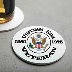 Vietnam Era Veteran With Eagle Sandstone Coaster Licensed Military Apparel Patriotic Products Gifts For Veterans Families And Retired VetFriends.com -Bruce Store 41oJ7zrKKrL