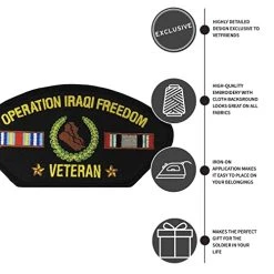 Operation Iraqi Freedom Patch With Service Ribbons Licensed Military Apparel Patriotic Products Gifts For Veterans Families And Retired VetFriends.com -Bruce Store 41qfluhoskL