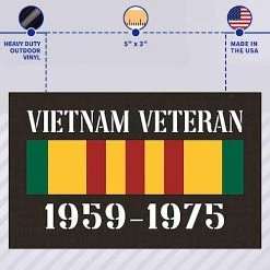 Vietnam Veteran 1959-1975 Decal/Sticker Licensed Military Apparel Patriotic Products Gifts For Veterans Families And Retired VetFriends.com -Bruce Store 41rEBTCLtyL