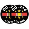US Veteran Sticker With DD-214 Alumni And National Service Ribbon Military Humor Decal VetFriends.com (Quantity Of 2)