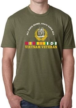 VetFriends.com Vietnam Veteran T Shirt All Gave Some 58,479 Gave All With Three Soldiers Statue & Service Ribbon -Bruce Store 41rOoRZz9sL. AC 2