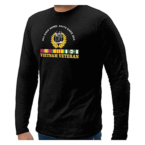 Vietnam Veteran Shirt All Gave Some 58,479 Gave All Long Sleeve Graphic T With Three Soldiers Statue And Service Ribbon 2 Vietnam Veteran Shirt All Gave Some 58,479 Gave All Long Sleeve Graphic T With Three Soldiers Statue And Service Ribbon - Image 2