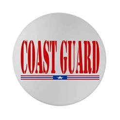 Coast Guard Red Text Sandstone Coaster Licensed Military Apparel Patriotic Products Gifts For Veterans Families And Retired VetFriends.com