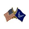 VetFriends.com Hat/Lapel Pin With American And US Air Force Crossed Flags