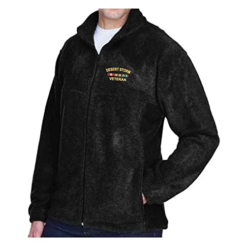 VetFriends.com Desert Storm Veteran Fleece Jacket Service Black Full Zip Jacket 1 VetFriends.com Desert Storm Veteran Fleece Jacket Service Black Full Zip Jacket
