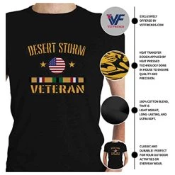 Desert Storm Veteran Black T-Shirt With American Flag And Service Ribbon Graphic -Bruce Store 41tmVsxvnQL 4