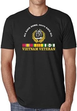 VetFriends.com Vietnam Veteran T Shirt All Gave Some 58,479 Gave All With Three Soldiers Statue & Service Ribbon -Bruce Store 41wkPAvq PL. AC