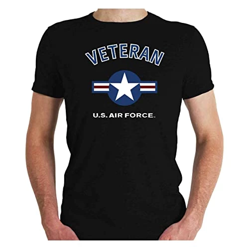 US Air Force Veteran T-Shirt USAF Roundel Black Short Sleeve Shirt 1 US Air Force Veteran T-Shirt USAF Roundel Black Short Sleeve Shirt