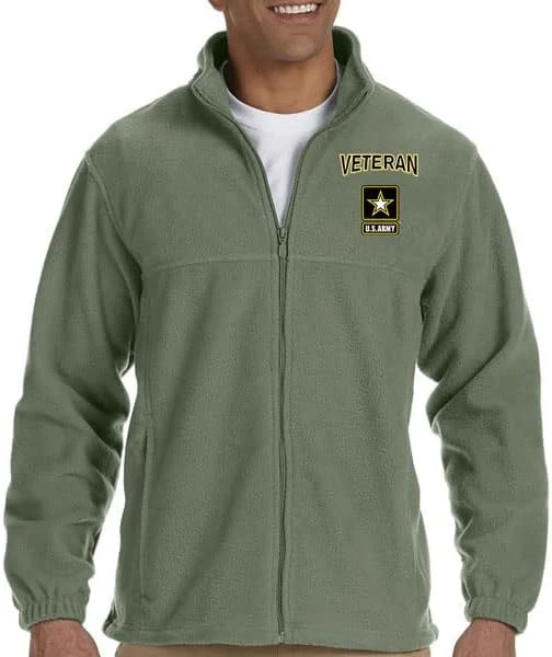 VetFriends.com US Army Veteran Fleece Jacket Star Logo Black Full Zip 7 VetFriends.com US Army Veteran Fleece Jacket Star Logo Black Full Zip - Image 7