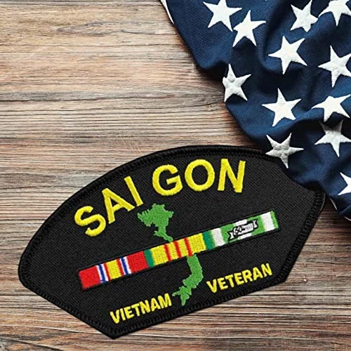 Vietnam Veteran W/Ribbon: Saigon Station Patch Licensed Military Apparel Patriotic Products Gifts For Veterans Families And Retired VetFriends.com 4 Vietnam Veteran W/Ribbon: Saigon Station Patch Licensed Military Apparel Patriotic Products Gifts For Veterans Families And Retired VetFriends.com - Image 4