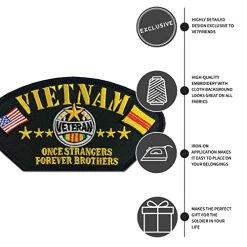Vietnam Veteran Patch With Once Strangers Forever Brothers Text Licensed Military Apparel Patriotic Products Gifts For Veterans Families And Retired VetFriends.com -Bruce Store 513fy43JfVL