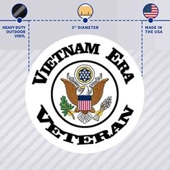 Round Vietnam Era Veteran White Decal Sticker With Eagle Seal Quantity Of (2) -Bruce Store 515vfQsrsUL