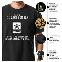 VetFriends.com US Army Veteran Shirt Black Short Sleeve With Star Logo And Oath Of Enlistment Graphic 7 VetFriends.com US Army Veteran Shirt Black Short Sleeve With Star Logo And Oath Of Enlistment Graphic -Bruce Store 516Hg4X3HWL