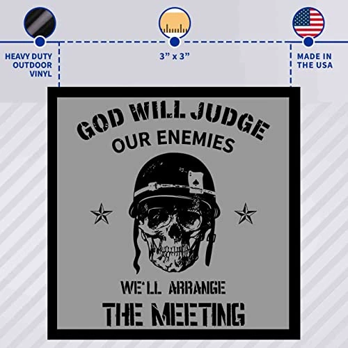 "God Will Judge Our Enemies, We'll Arrange The Meeting" Decal Sticker Quantity Of (2) 5 "God Will Judge Our Enemies, We'll Arrange The Meeting" Decal Sticker Quantity Of (2) - Image 5