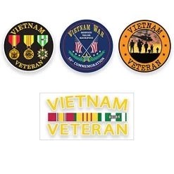 VetFriends.com Vietnam Veteran Decal Sticker Collection (4 Decals)