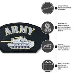 US Army Patch With Army Tank Graphic Licensed Military Apparel Patriotic Products Gifts For Veterans Families And Retired VetFriends.com -Bruce Store 51ACD5lwJaL