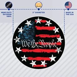 Betsy Ross 'We The People' 13-Star American Flag Circle Decal Sticker Quantity Of (2) -Bruce Store 51AG03b0EwL