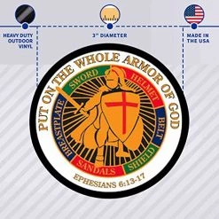 VetFriends.Com Armor Of God Christian/US Veteran Circle Decal Sticker Multi Pack (5) -Bruce Store 51DE0wHCvtL 1