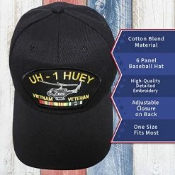 VetFriends.com Vientam Veteran Hat UH-1 Huey Helicopter And Vietnam Service Ribbon Black 9 VetFriends.com Vientam Veteran Hat UH-1 Huey Helicopter And Vietnam Service Ribbon Black -Bruce Store 51DTy1WYLWL