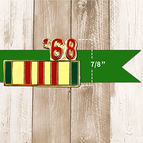 1968 Vietnam Service Ribbon Hat/Lapel Pin 7/8 Inch 4 1968 Vietnam Service Ribbon Hat/Lapel Pin 7/8 Inch - Image 4