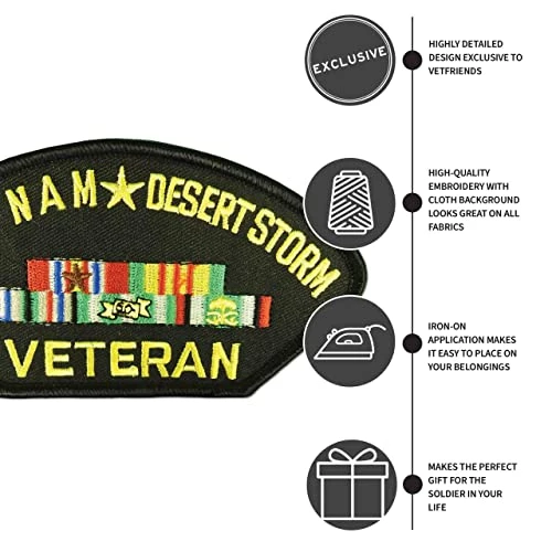 Vietnam/Desert Storm Vet Patch Licensed Military Apparel Patriotic Products Gifts For Veterans Families And Retired VetFriends.com 6 Vietnam/Desert Storm Vet Patch Licensed Military Apparel Patriotic Products Gifts For Veterans Families And Retired VetFriends.com - Image 6