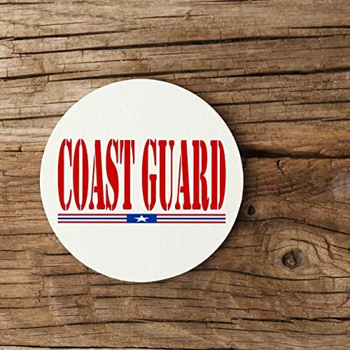 Coast Guard Red Text Sandstone Coaster Licensed Military Apparel Patriotic Products Gifts For Veterans Families And Retired VetFriends.com 5 Coast Guard Red Text Sandstone Coaster Licensed Military Apparel Patriotic Products Gifts For Veterans Families And Retired VetFriends.com - Image 5